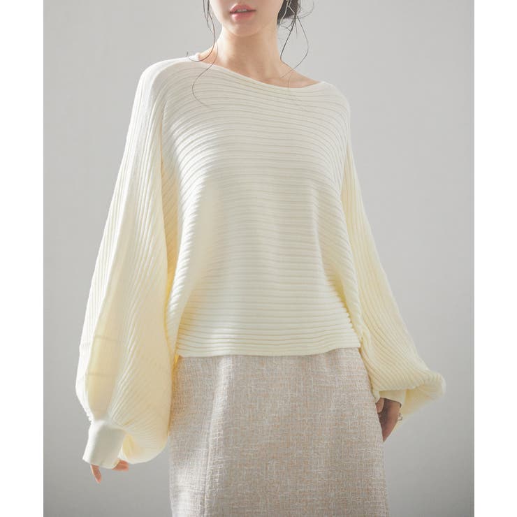 ボートネックドルマンスリーブニット | SAISON DE PAPILLON  | 詳細画像23 