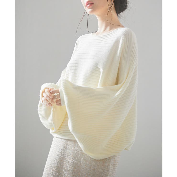 ボートネックドルマンスリーブニット | SAISON DE PAPILLON  | 詳細画像24 