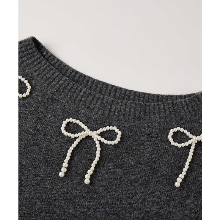 2wayネックパールリボンニットワンピース[品番：DSSW0005047]｜SAISON  