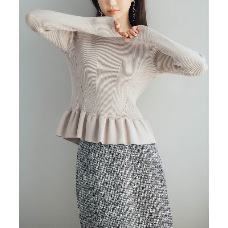 bamizon 様　22SS♡SCENTOF Tube linen プルオーバー ぺプラム裾クルネックニットプルオーバー[品番：DSSW0005048