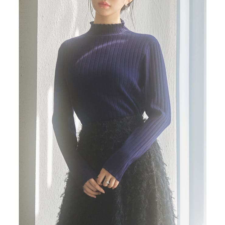 太めリブ編みプチハイネックニットプルオーバー | SAISON DE PAPILLON  | 詳細画像39 