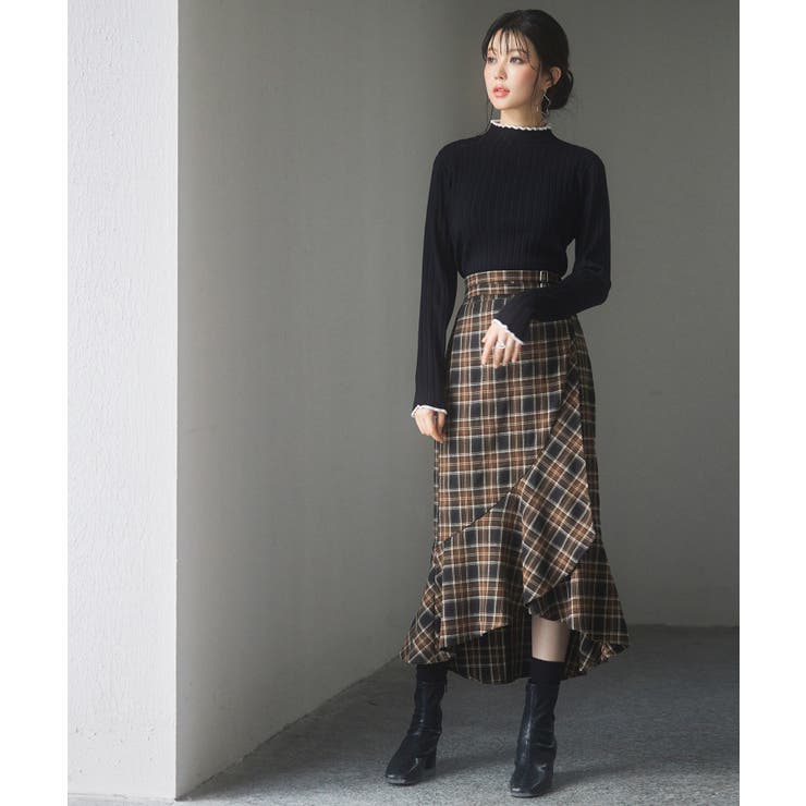 太めリブ編みプチハイネックニットプルオーバー | SAISON DE PAPILLON  | 詳細画像31 