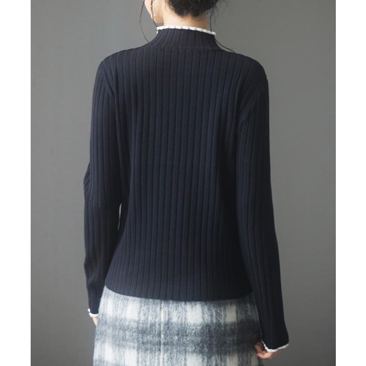 太めリブ編みプチハイネックニットプルオーバー | SAISON DE PAPILLON  | 詳細画像24 