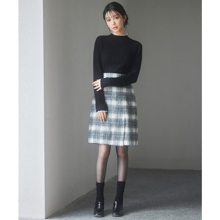 太めリブ編みプチハイネックニットプルオーバー | SAISON DE PAPILLON  | 詳細画像25 