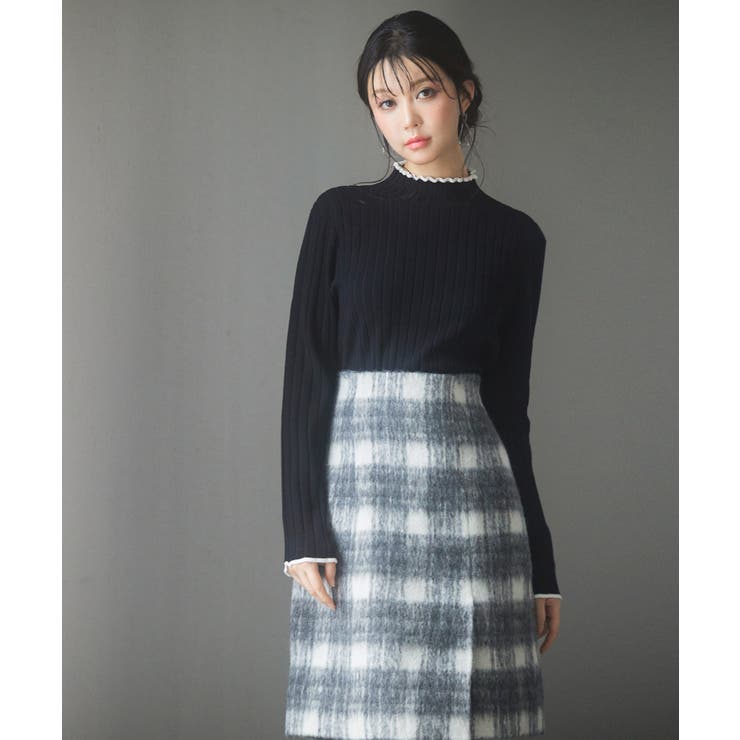 太めリブ編みプチハイネックニットプルオーバー | SAISON DE PAPILLON  | 詳細画像26 