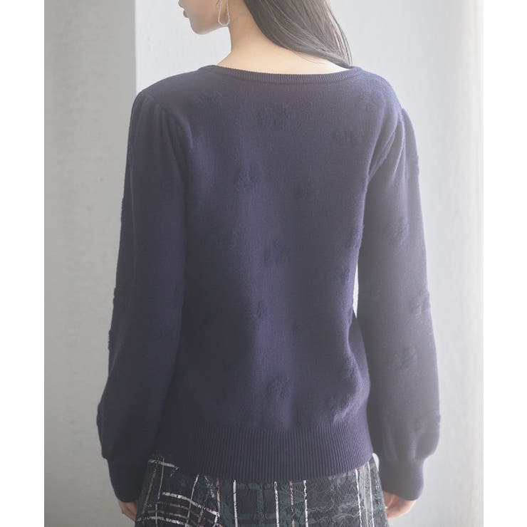 フラワーモチーフ裏起毛ニットプルオーバー | SAISON DE PAPILLON  | 詳細画像23 