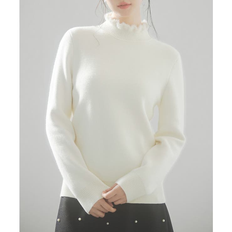 アイボリー | 裏起毛ハイネックニットプルオーバー | SAISON DE PAPILLON 