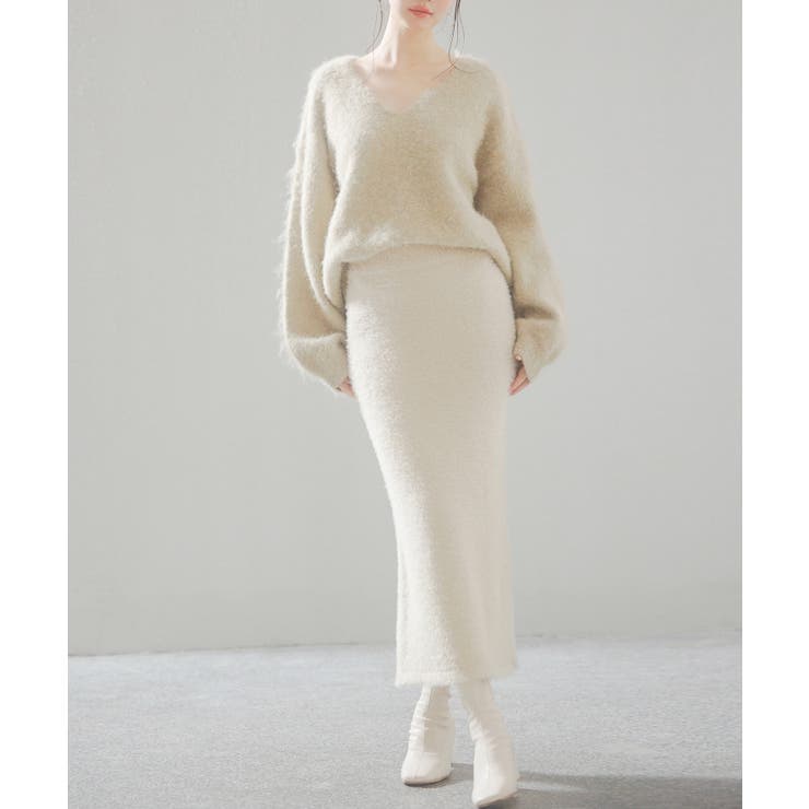 深めVネックドロップショルダーニットプルオーバー | SAISON DE PAPILLON  | 詳細画像37 