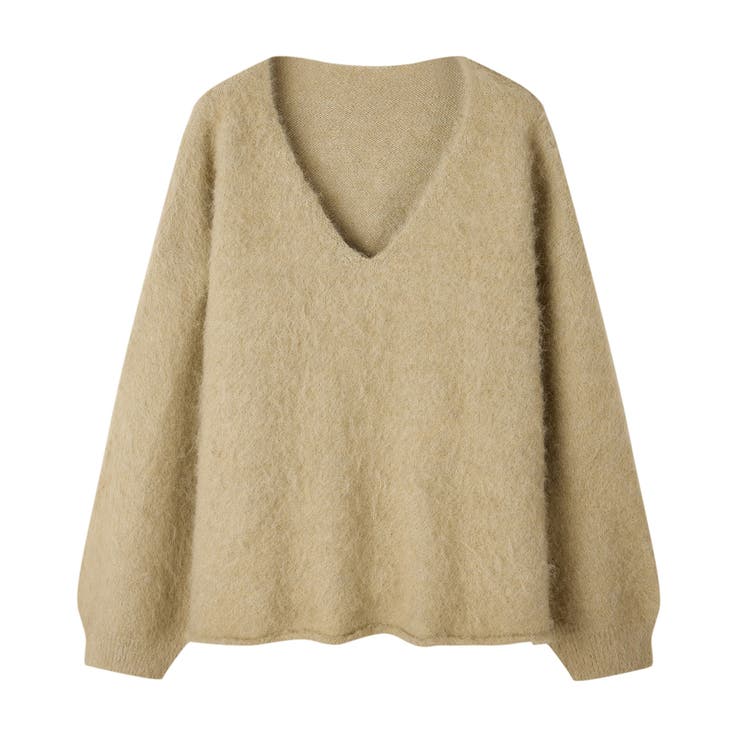 深めVネックドロップショルダーニットプルオーバー | SAISON DE PAPILLON  | 詳細画像42 