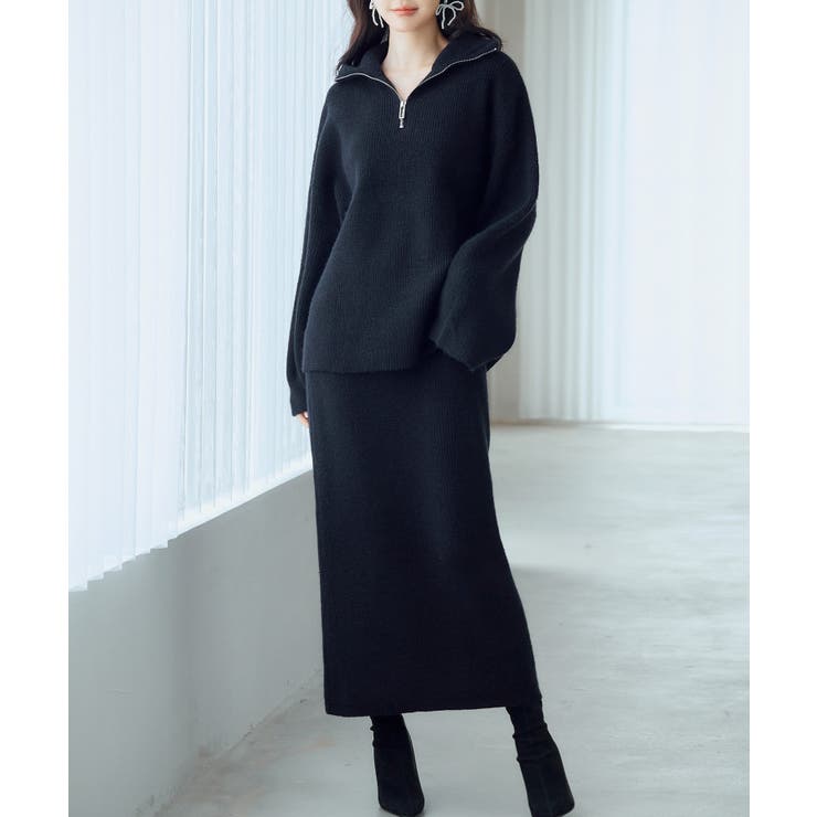 ブラック | 着回し拔群ニットセットアップ | SAISON DE PAPILLON 