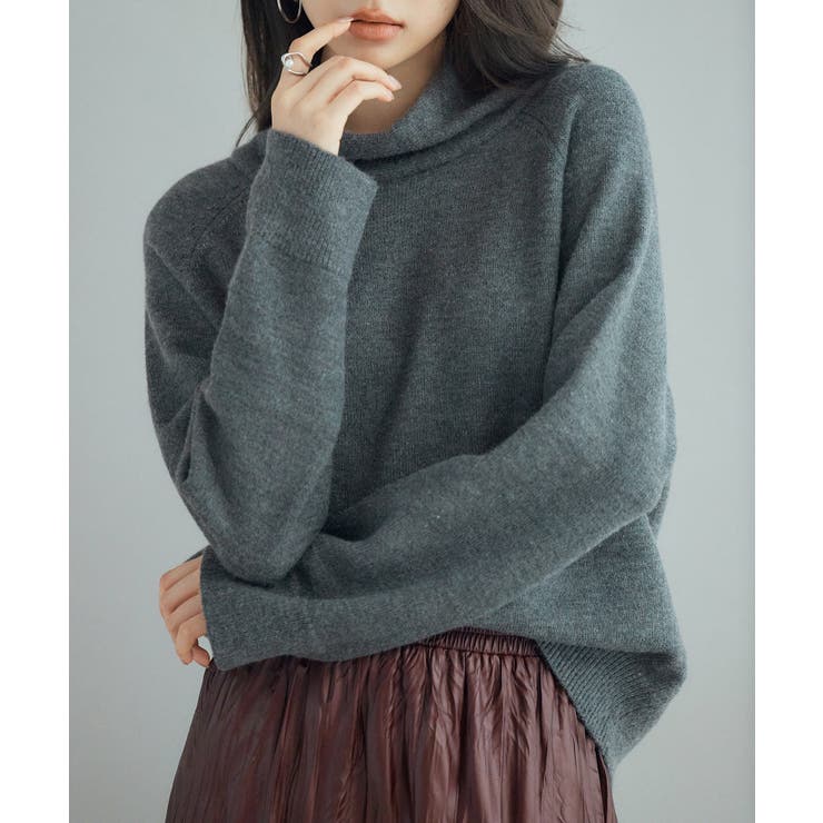 チャコール | タートルネックニットプルオーバー | SAISON DE PAPILLON 