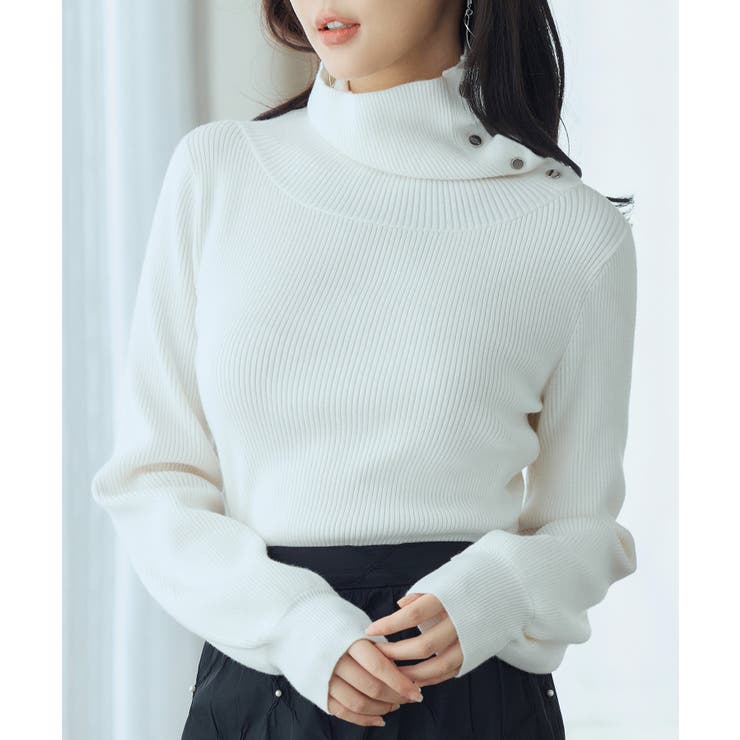 ポワン袖2wayネックニットプルオーバー[品番：DSSW0005062]｜SAISON DE