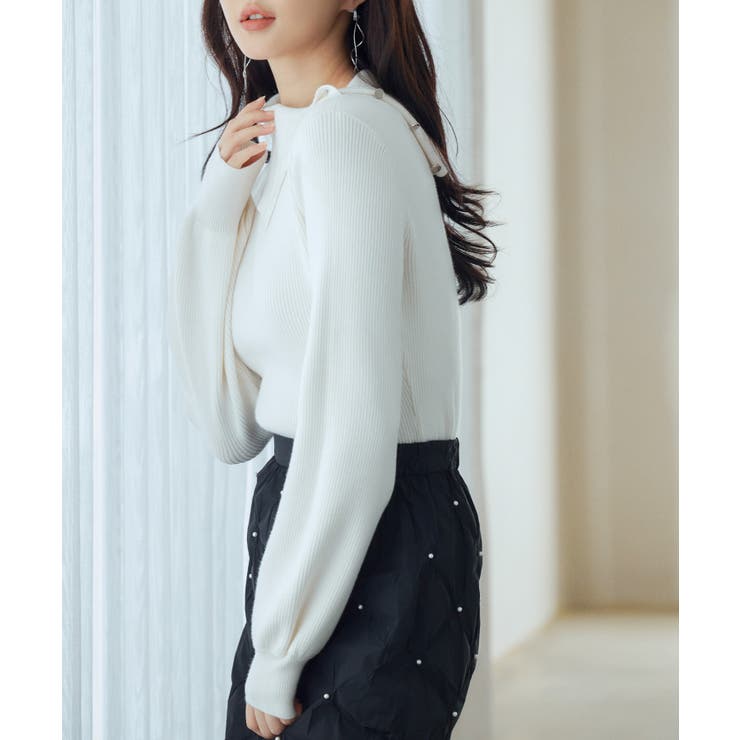 ポワン袖2wayネックニットプルオーバー[品番：DSSW0005062]｜SAISON DE