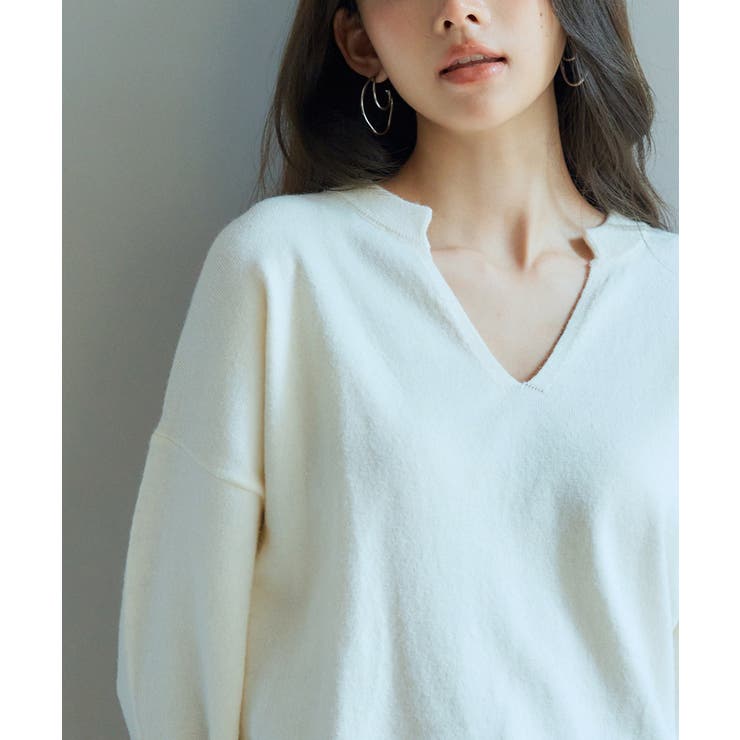 キーネックドロップショルダーニット | SAISON DE PAPILLON  | 詳細画像32 