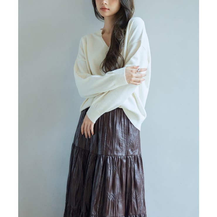 キーネックドロップショルダーニット | SAISON DE PAPILLON  | 詳細画像31 