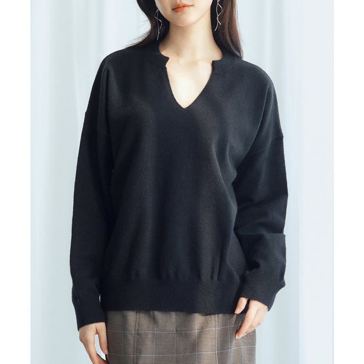 キーネックドロップショルダーニット | SAISON DE PAPILLON  | 詳細画像16 