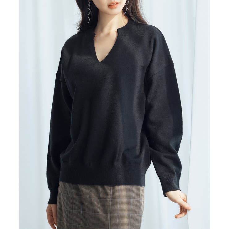 キーネックドロップショルダーニット | SAISON DE PAPILLON  | 詳細画像17 