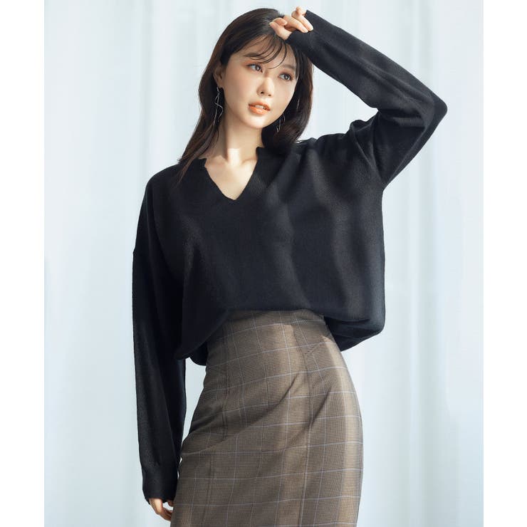 キーネックドロップショルダーニット | SAISON DE PAPILLON  | 詳細画像21 