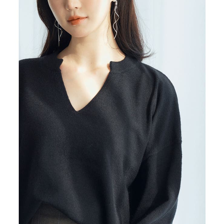 キーネックドロップショルダーニット | SAISON DE PAPILLON  | 詳細画像23 