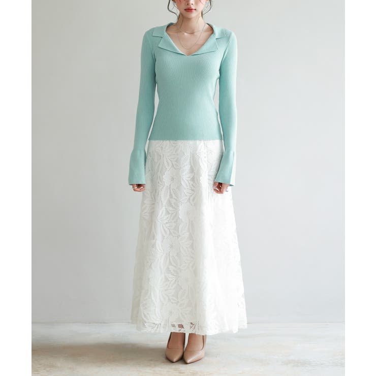 リブ編みポロネックニットプルオーバー | SAISON DE PAPILLON  | 詳細画像13 