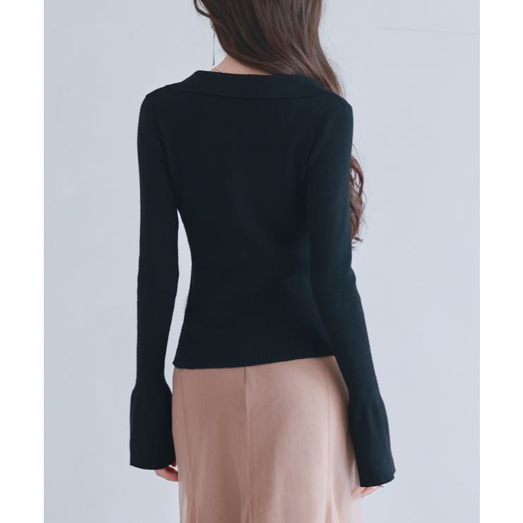 リブ編みポロネックニットプルオーバー | SAISON DE PAPILLON  | 詳細画像21 