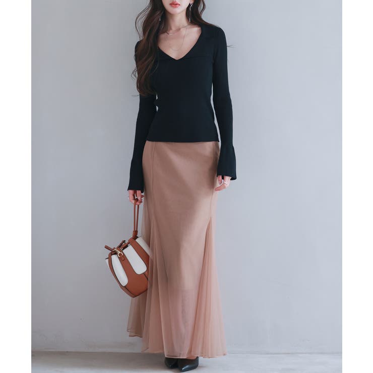 リブ編みポロネックニットプルオーバー | SAISON DE PAPILLON  | 詳細画像22 