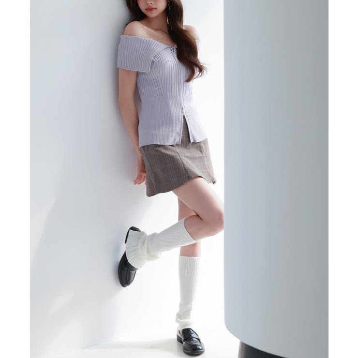 ダブルジップオフショルダーニット | SAISON DE PAPILLON  | 詳細画像6 