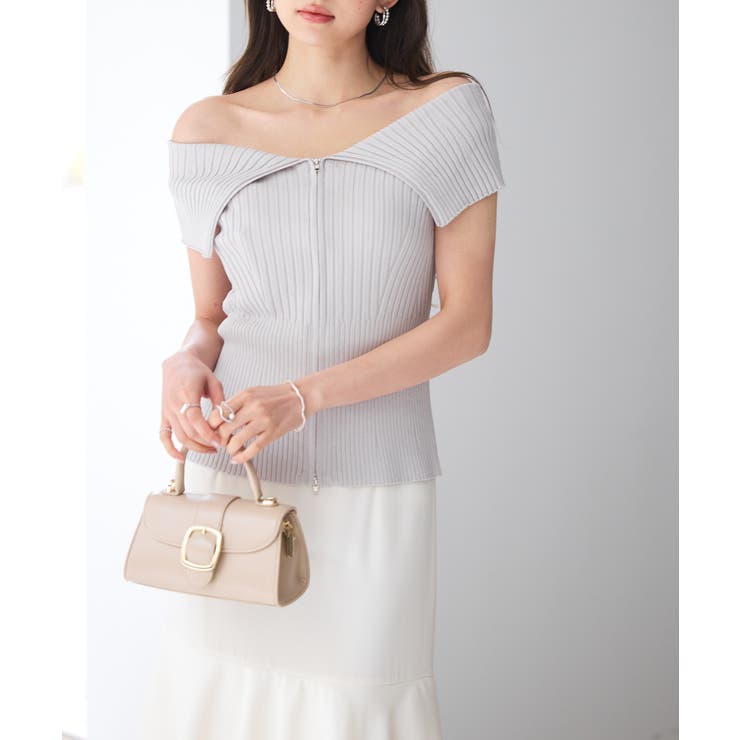 ダブルジップオフショルダーニット | SAISON DE PAPILLON  | 詳細画像26 