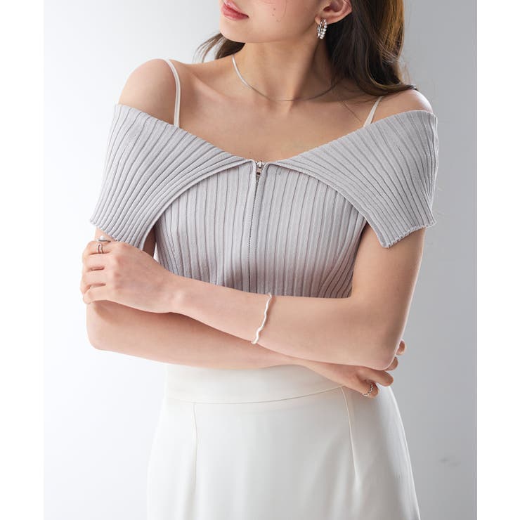 ダブルジップオフショルダーニット | SAISON DE PAPILLON  | 詳細画像29 