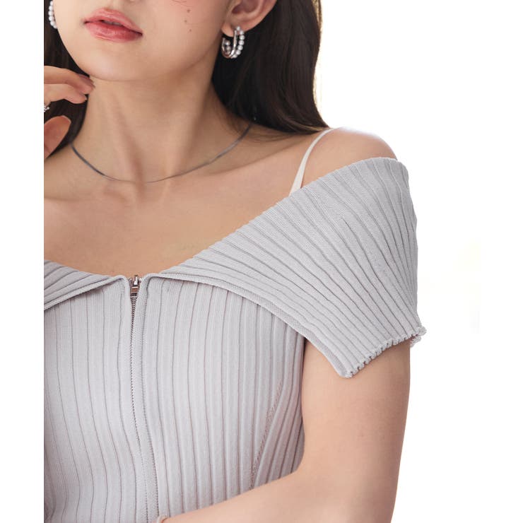 ダブルジップオフショルダーニット | SAISON DE PAPILLON  | 詳細画像30 