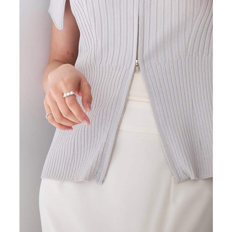 ダブルジップオフショルダーニット | SAISON DE PAPILLON  | 詳細画像31 