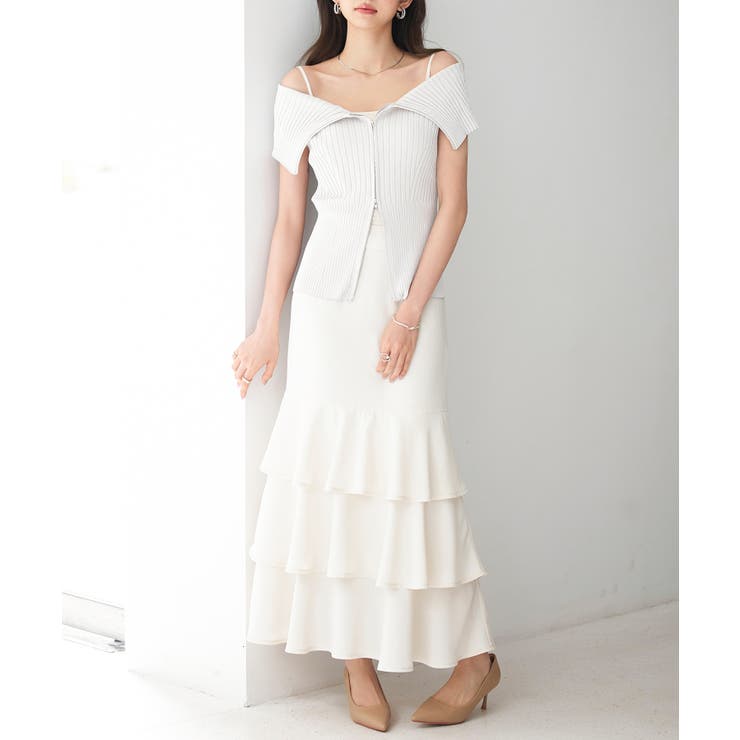 ダブルジップオフショルダーニット | SAISON DE PAPILLON  | 詳細画像11 