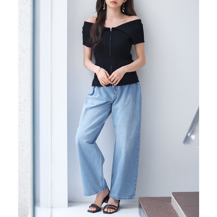 ダブルジップオフショルダーニット | SAISON DE PAPILLON  | 詳細画像19 