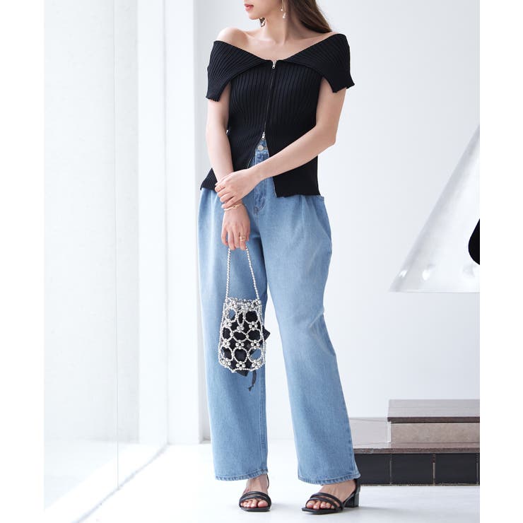 ダブルジップオフショルダーニット | SAISON DE PAPILLON  | 詳細画像21 