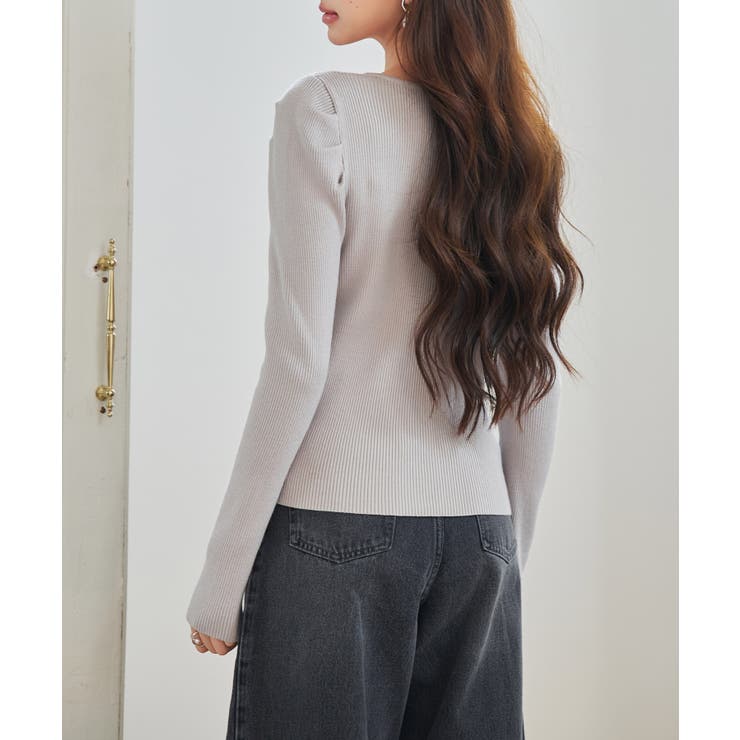 レイヤード風リブ編みニットトップス | SAISON DE PAPILLON  | 詳細画像4 