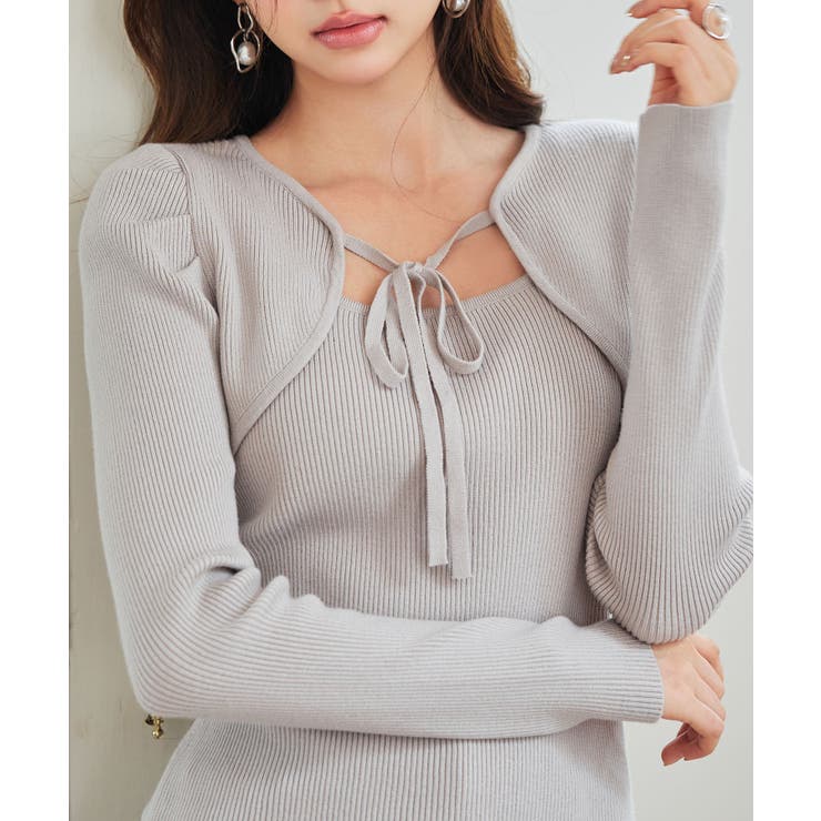 レイヤード風リブ編みニットトップス | SAISON DE PAPILLON  | 詳細画像9 