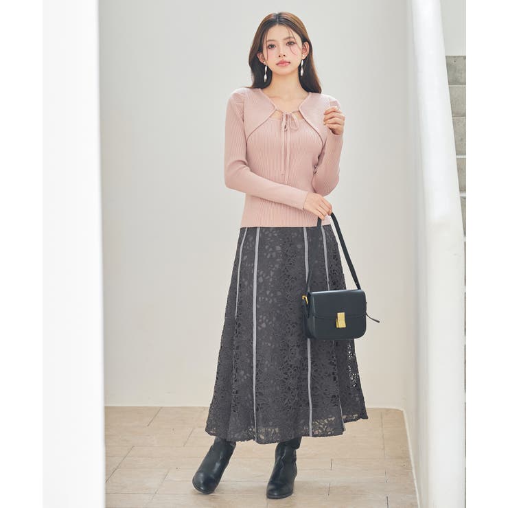 レイヤード風リブ編みニットトップス | SAISON DE PAPILLON  | 詳細画像24 