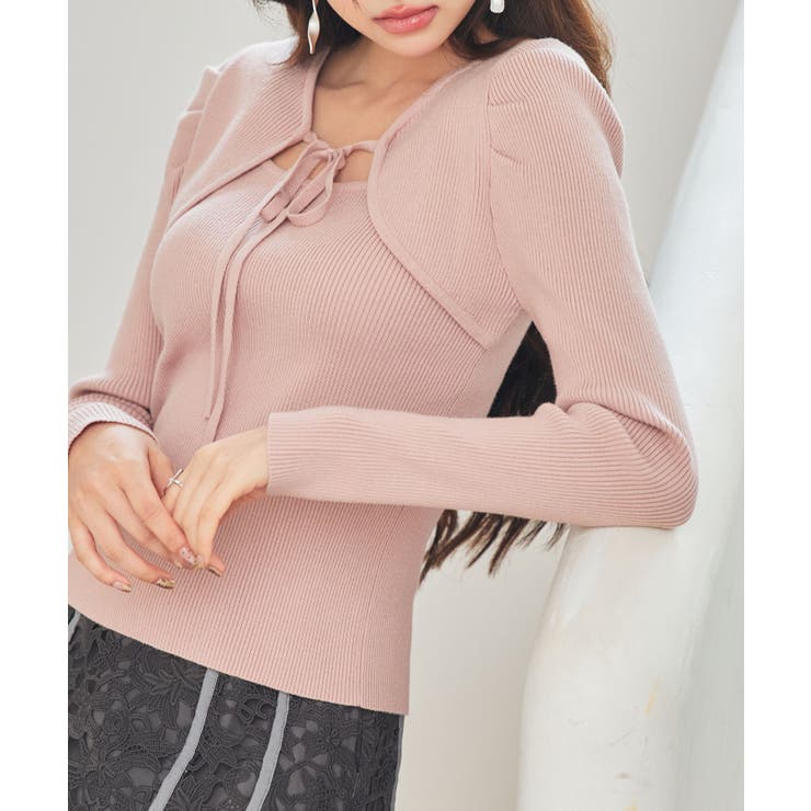 レイヤード風リブ編みニットトップス | SAISON DE PAPILLON  | 詳細画像27 