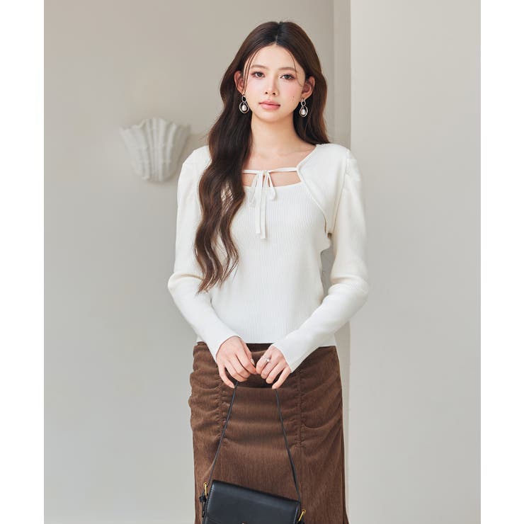 レイヤード風リブ編みニットトップス | SAISON DE PAPILLON  | 詳細画像34 