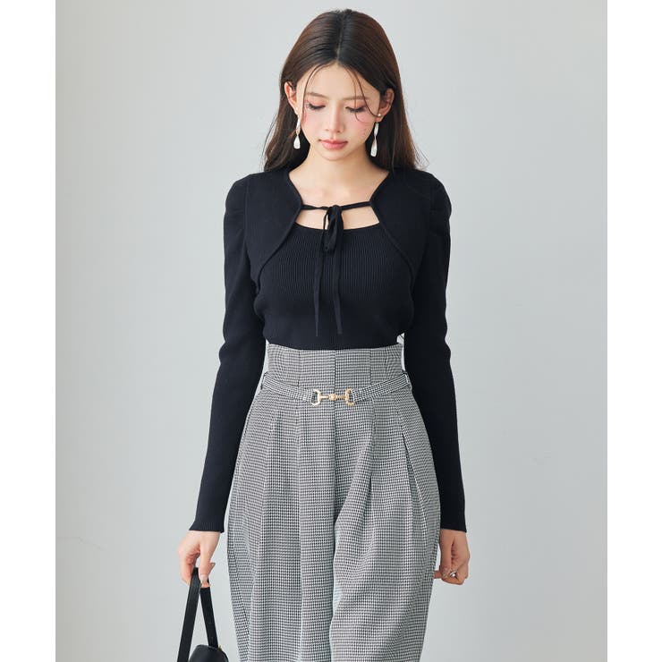 レイヤード風リブ編みニットトップス | SAISON DE PAPILLON  | 詳細画像15 