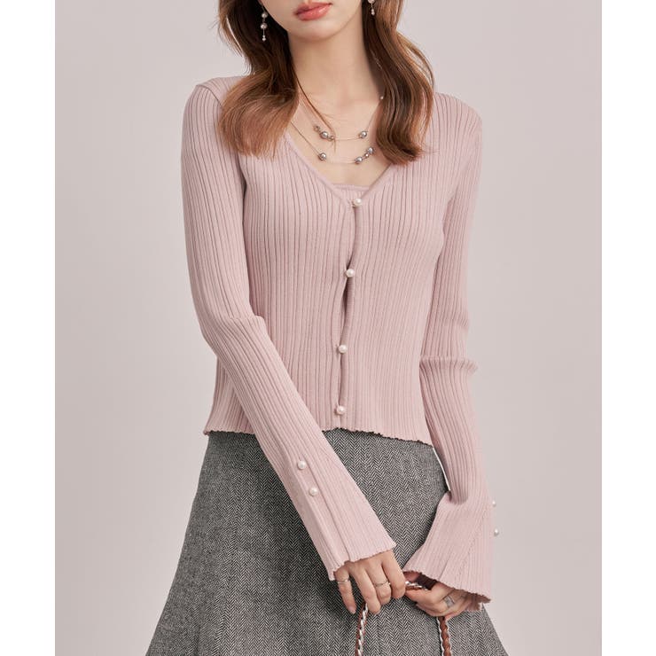 レイヤードランダムリブ編みニットトップス | SAISON DE PAPILLON  | 詳細画像25 