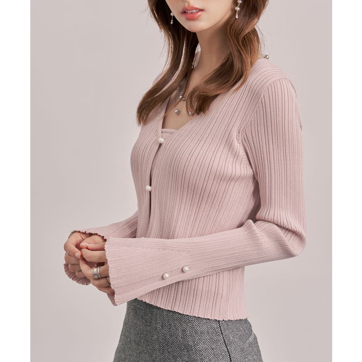 レイヤードランダムリブ編みニットトップス | SAISON DE PAPILLON  | 詳細画像26 