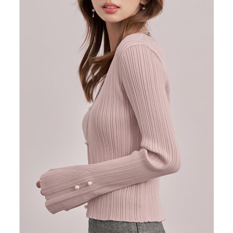 レイヤードランダムリブ編みニットトップス | SAISON DE PAPILLON  | 詳細画像27 