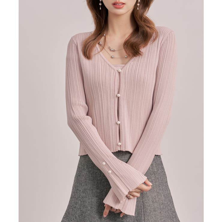 レイヤードランダムリブ編みニットトップス | SAISON DE PAPILLON  | 詳細画像30 