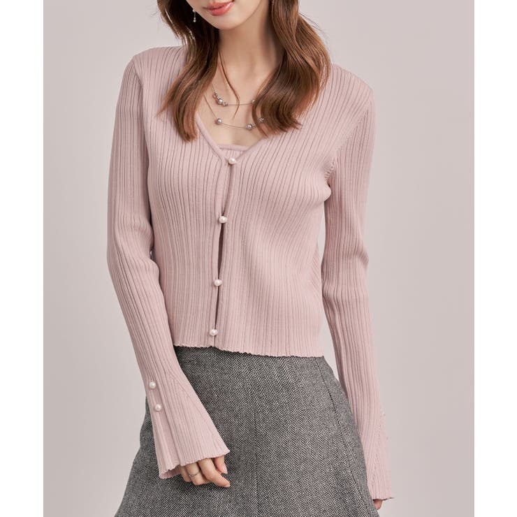 レイヤードランダムリブ編みニットトップス | SAISON DE PAPILLON  | 詳細画像31 