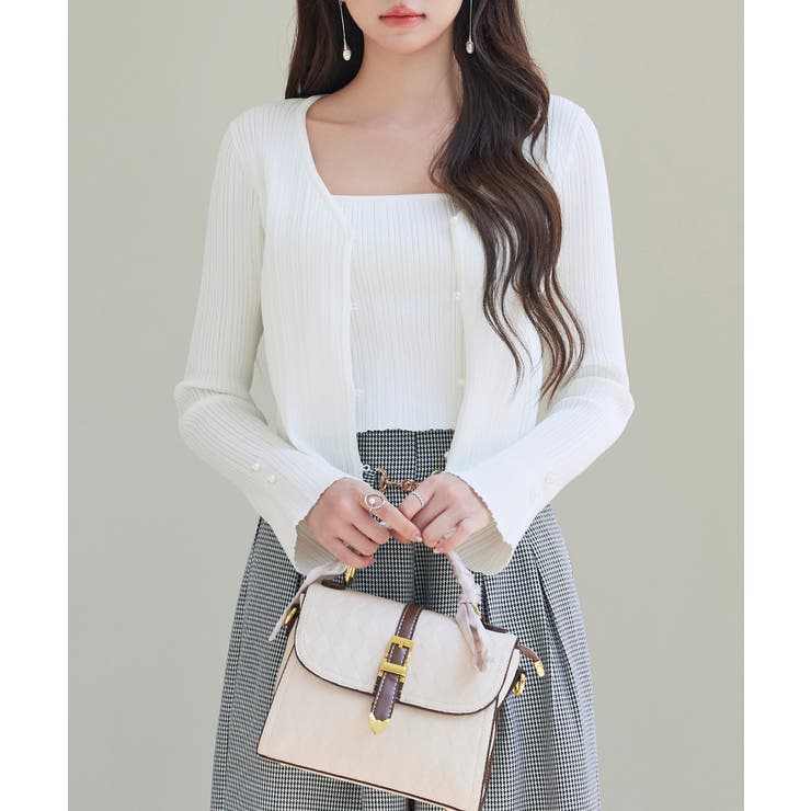 レイヤードランダムリブ編みニットトップス | SAISON DE PAPILLON  | 詳細画像8 