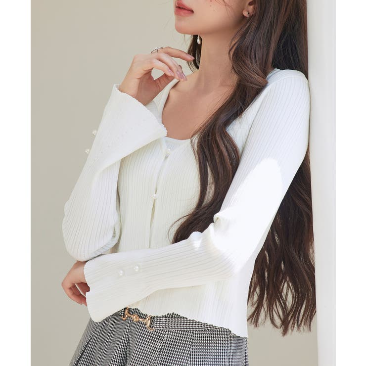 レイヤードランダムリブ編みニットトップス | SAISON DE PAPILLON  | 詳細画像10 