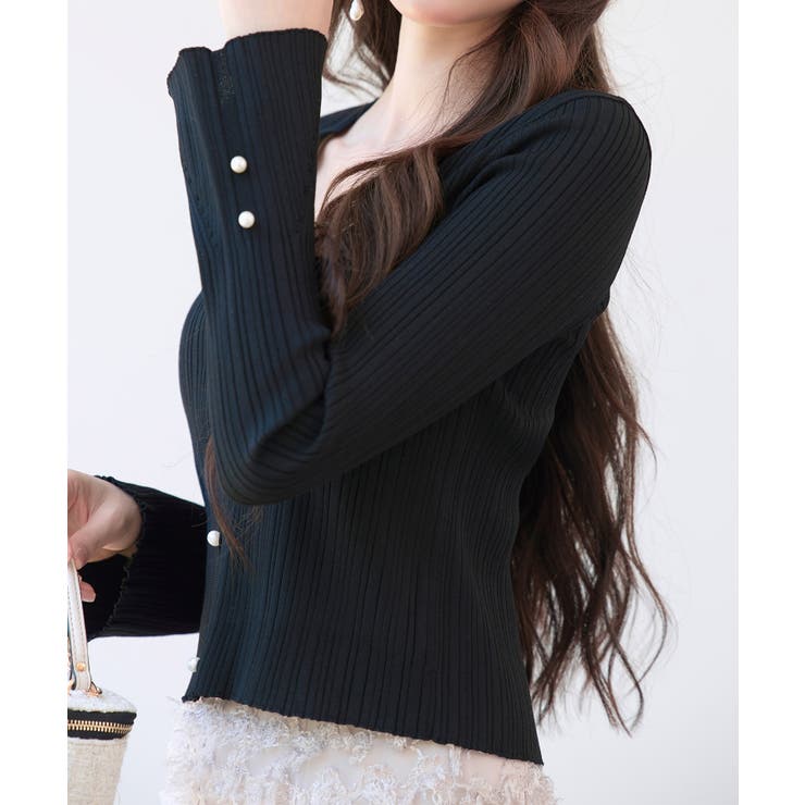 レイヤードランダムリブ編みニットトップス | SAISON DE PAPILLON  | 詳細画像24 