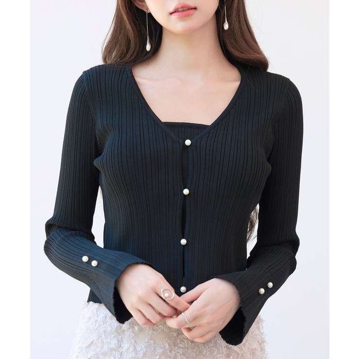 レイヤードランダムリブ編みニットトップス | SAISON DE PAPILLON  | 詳細画像16 