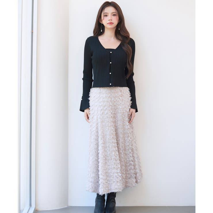 レイヤードランダムリブ編みニットトップス | SAISON DE PAPILLON  | 詳細画像18 